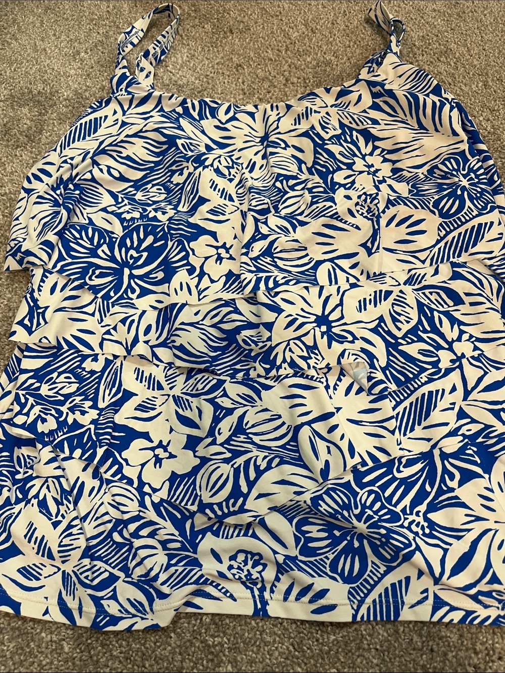 Coco Reef Blue and White Floral Tankini Set - Picture 2 of 3